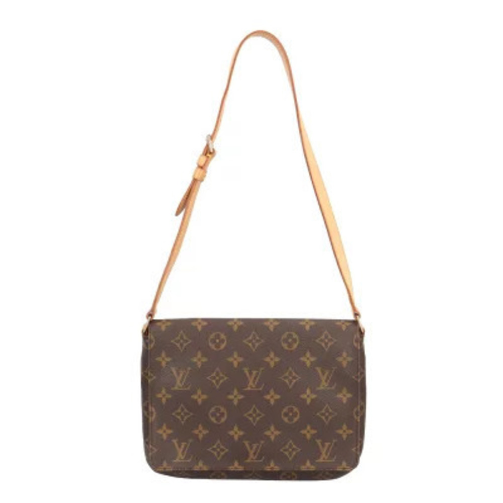 Louis Vuitton Musette Tango Monogram Shoulder Bag Canvas Brown